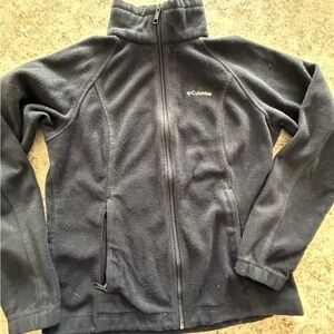 Columbia Black Full-Zip Fleece Jacket with Logo